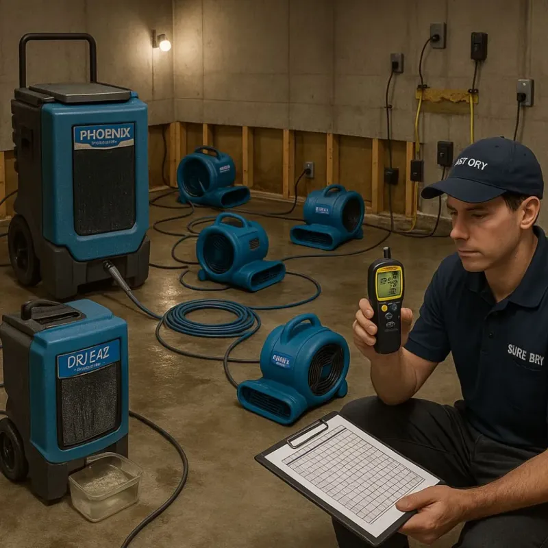 Structural Drying and Dehumidification process in Warrington, FL
